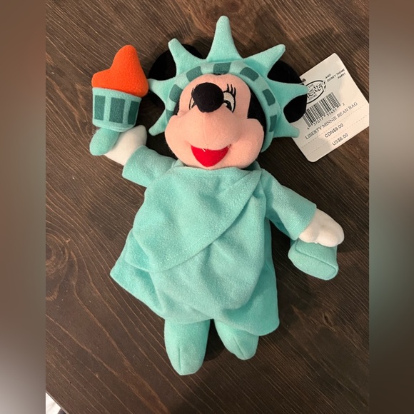 Disney Store Plush‎  Bean Bag 8" Liberty Minnie Mouse With Tags - Picture 2 of 5